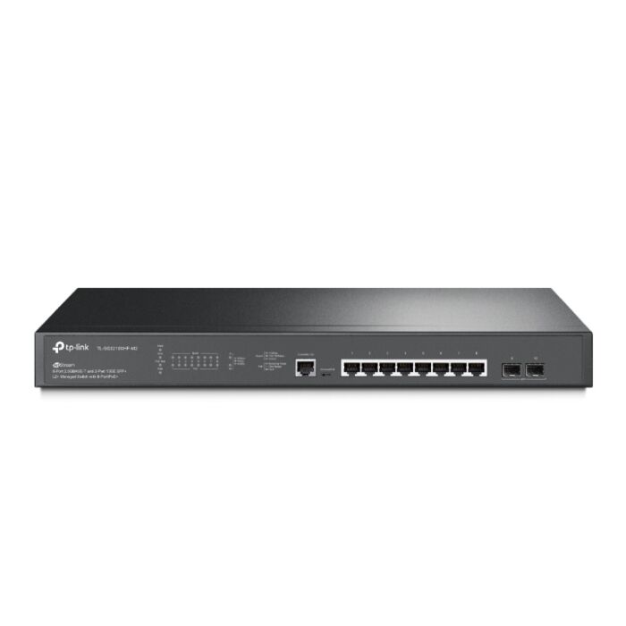 TP-Link TL-SG3210XHP-M2 JetStream 8-Port 2.5GBASE-T and 2-Port 10GE SFP+ L2+ Managed Switch with 8-Port PoE+ TP-Link TL-SG3210XHP-M2 JetStream 8-Port 2.5GBASE-T and 2-Port 10GE SFP+ L2+ Managed Switch with 8-Port PoE+
