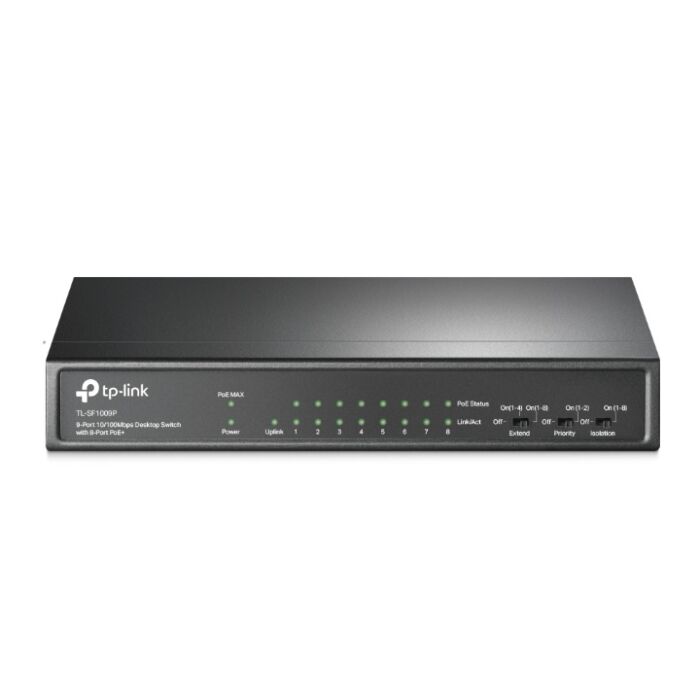 TP-Link TL-SF1009P 9-Port 10/100Mbps Desktop PoE Switch with 8-Port PoE+