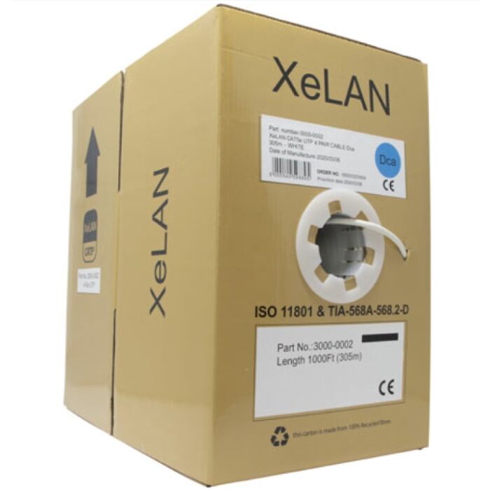 XeLAN Cat5e UTP 4 Pair DCA 305m Cable - White 3000-0002 XeLAN Cat5e UTP 4 Pair DCA 305m Cable - White 3000-0002