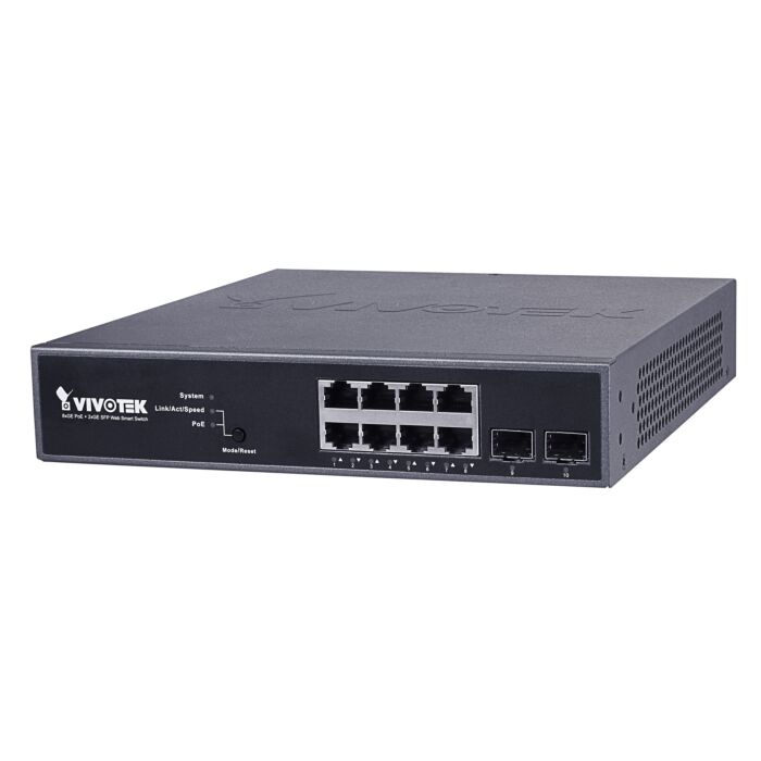 Vivotek AW-GEV-104B-130 8 x GE PoE + 2 x GE SFP Web Smart Managed PoE Switch