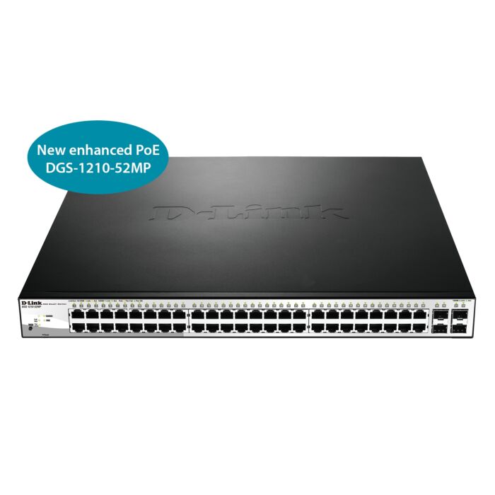 D-Link DGS-1210-52MP 52-Port Gigabit Smart Max PoE+ Switch