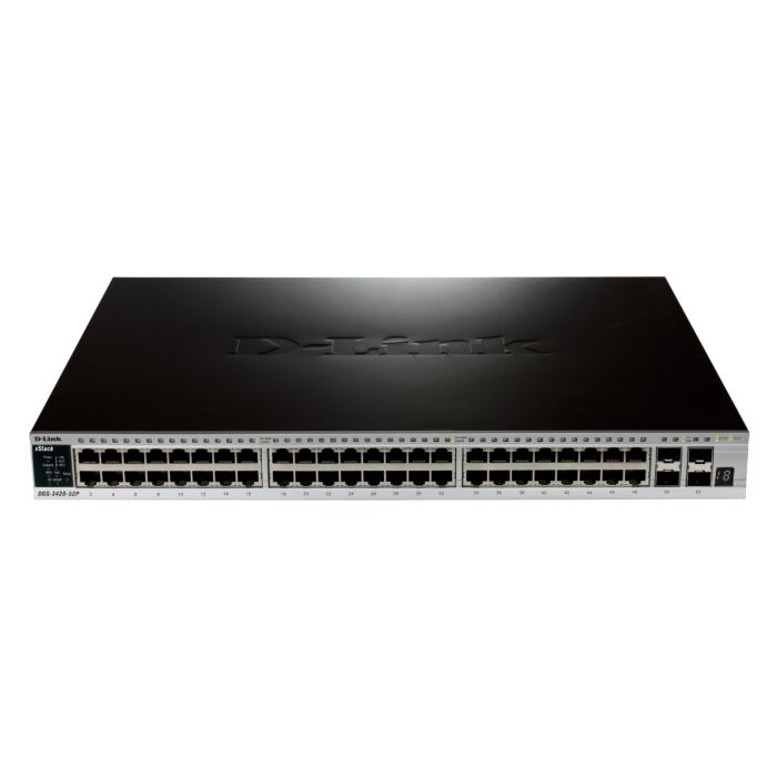 D-Link DGS-3420-52P 52-Port Gigabit PoE+ Switch with 4 SFP+ Ports