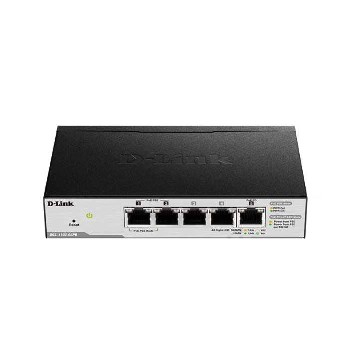 D-Link DGS-1100-05PD 5 Port Gigabit Smart Managed Switch
