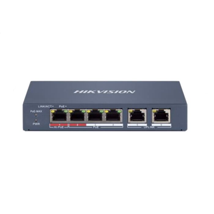 Hikvision DS-3E1106HP-EI 4 Port Fast Ethernet Smart POE Switch Hikvision DS-3E1106HP-EI 4 Port Fast Ethernet Smart POE Switch