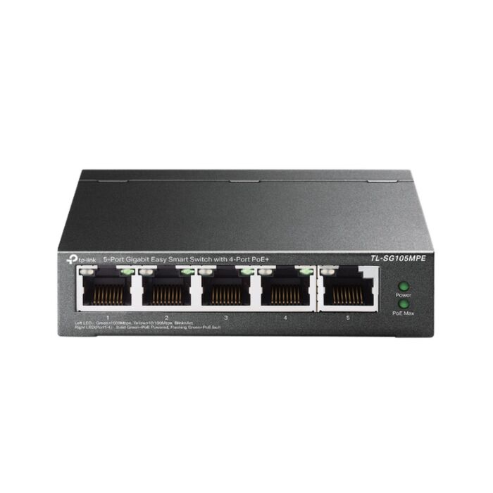 TP-Link TL-SG105MPE 5-Port Gigabit Easy Smart Switch with 4-Port PoE+ TP-Link TL-SG105MPE 5-Port Gigabit Easy Smart Switch with 4-Port PoE+