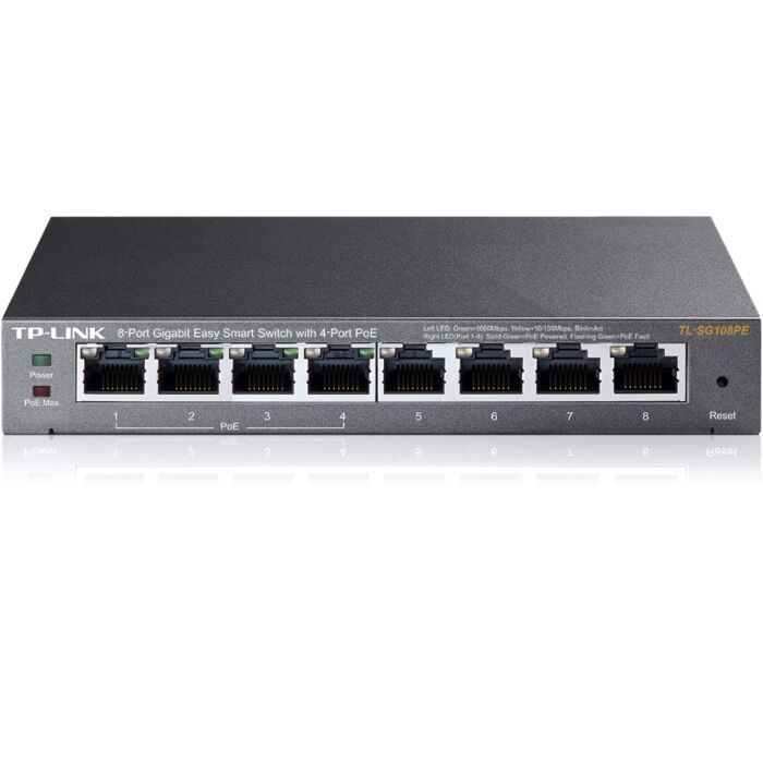 TP-Link TL-SG108PE 8-Port Gigabit Easy Smart Switch with 4-Port PoE