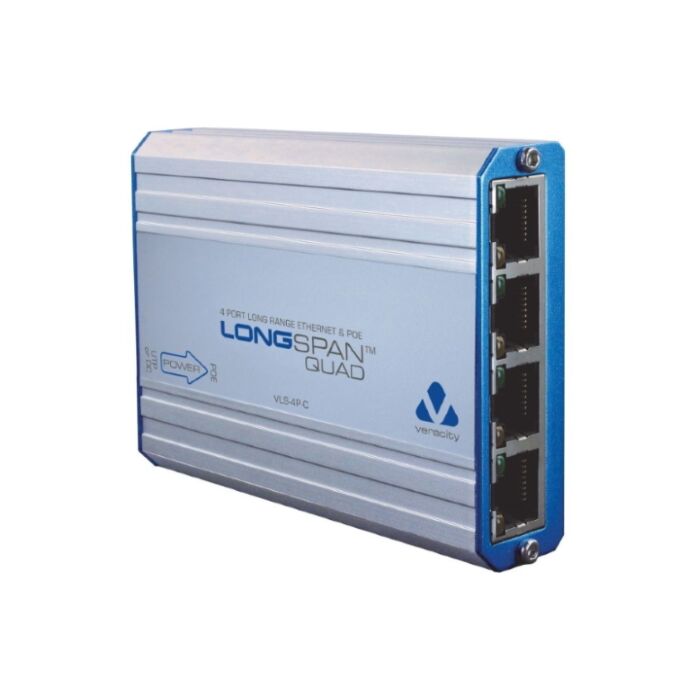 Veracity LONGSPAN Quad VLS-4P-C Long Range Ethernet and PoE Adaptor Veracity LONGSPAN Quad VLS-4P-C Long Range Ethernet and PoE Adaptor