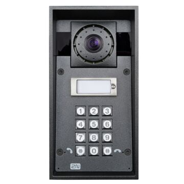 2N Helios IP Force Outdoor Intercom with Wide-angle HD Camera, Numerical Keypad, 1 Button and 10W Speaker - 9151101CHKW