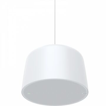 White Axis C1510 pendant speaker mounted from ceiling with cable