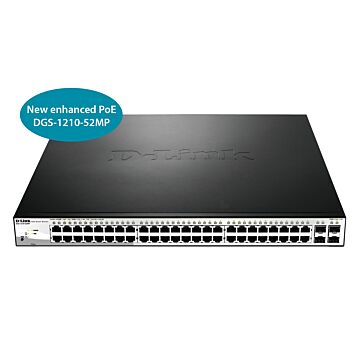 D-Link DGS-1210-52MP 52-Port Gigabit Smart Max PoE+ Switch