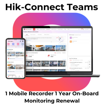 Hikvision Hik-Connect Teams 1 Mobile Recorder 1 Year On-Board Monitoring Renewal
