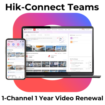 Hikvision Hik-Connect Teams Video Surveillance 1-Channel 1 Year Renewal