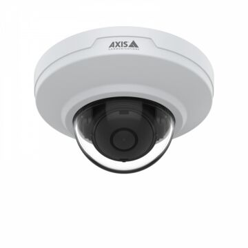 AXIS M3088-V 8MP Mini Dome Camera in white, ceiling mount position with lens tilted slightly upwards