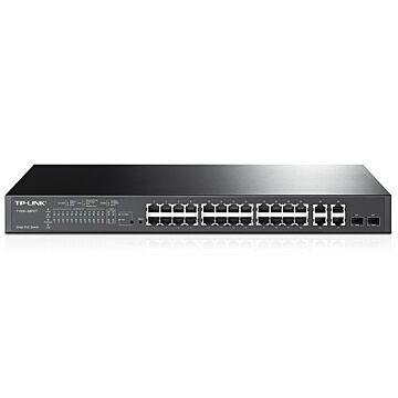 TP-Link T1500-28PCT 24-Port Gigabit PoE+ Smart Switch with 4 RJ45 Ports & 2 Combo SFP Slots