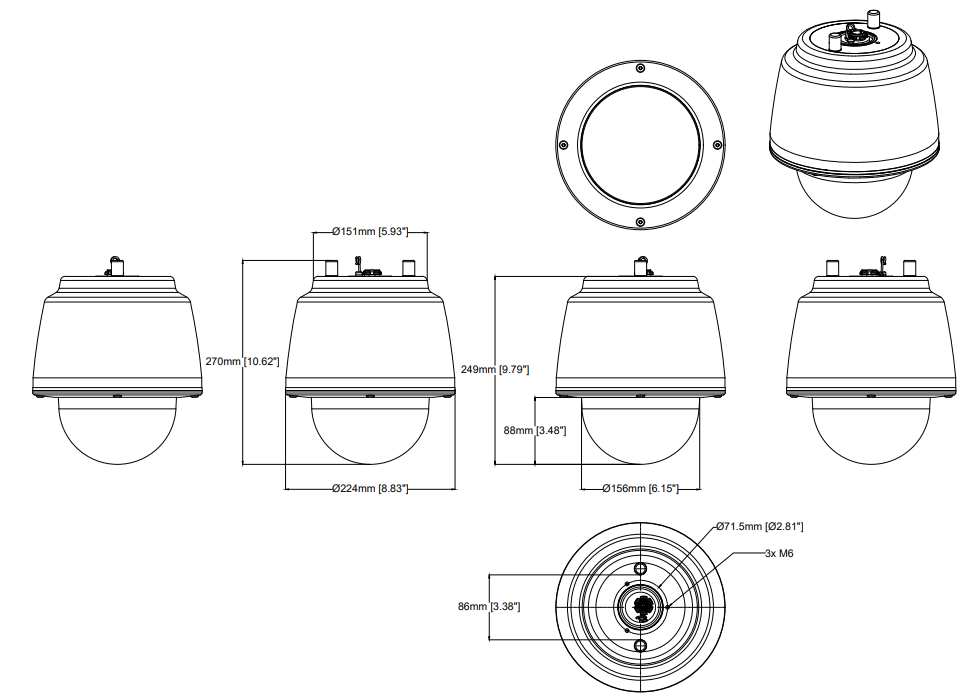 Axis Q6075-S Dimensions