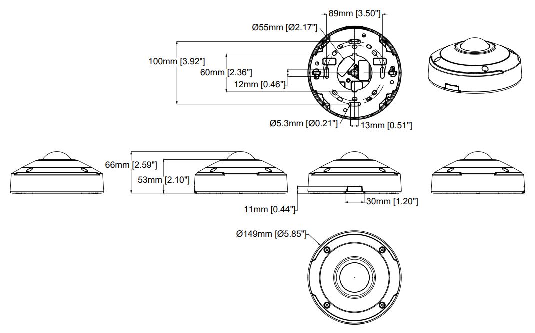 Axis M3057-PLVE MkII Dimensions