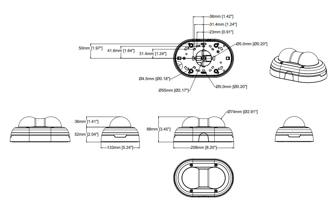 Axis P3715-PLVE Dimensions 