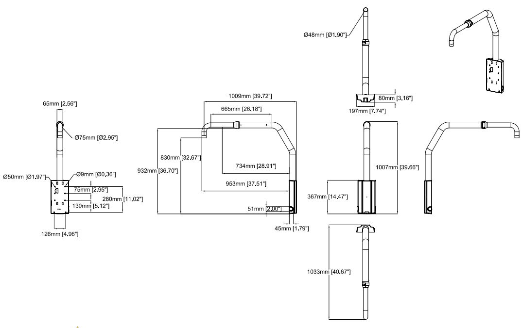 Axis T91D62 Dimensions