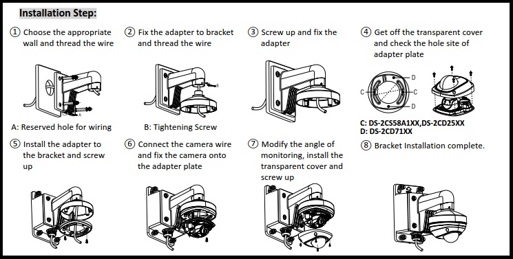 Hikvision DS-1272ZJ-120 Wall Mount Bracket