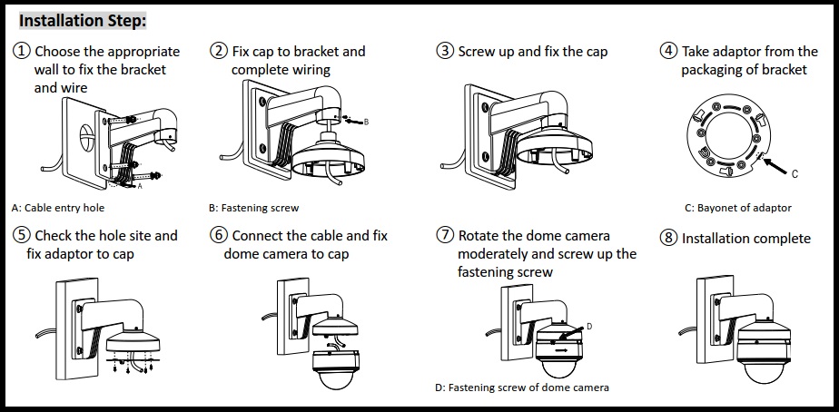  Hikvision DS-1273ZJ-130-TRL Wall Mount Bracket