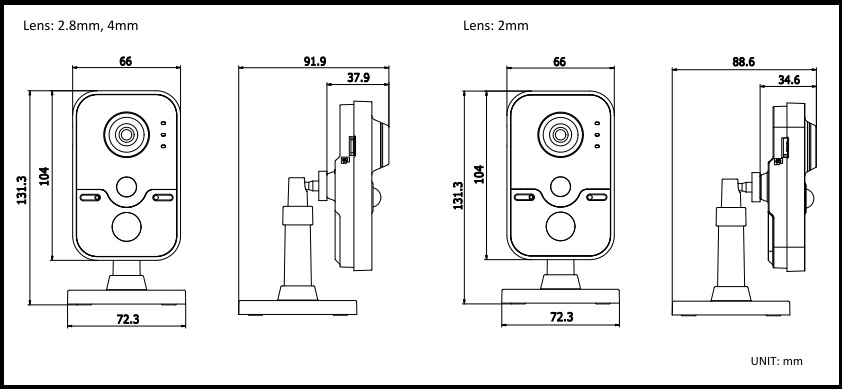 DS-2CD2442FWD-IW 4.0 MP WDR Network Cube Camera 