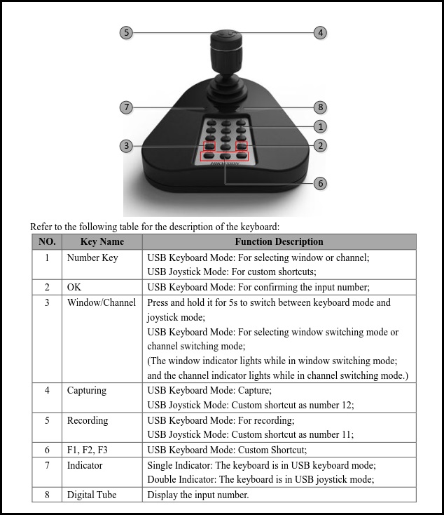 Hikvision DS-1005KI USB Keyboard