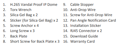 GV-VD3700 packing list