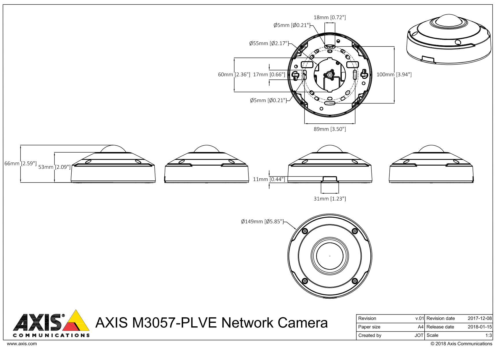 M3057-PLVE Dimensions