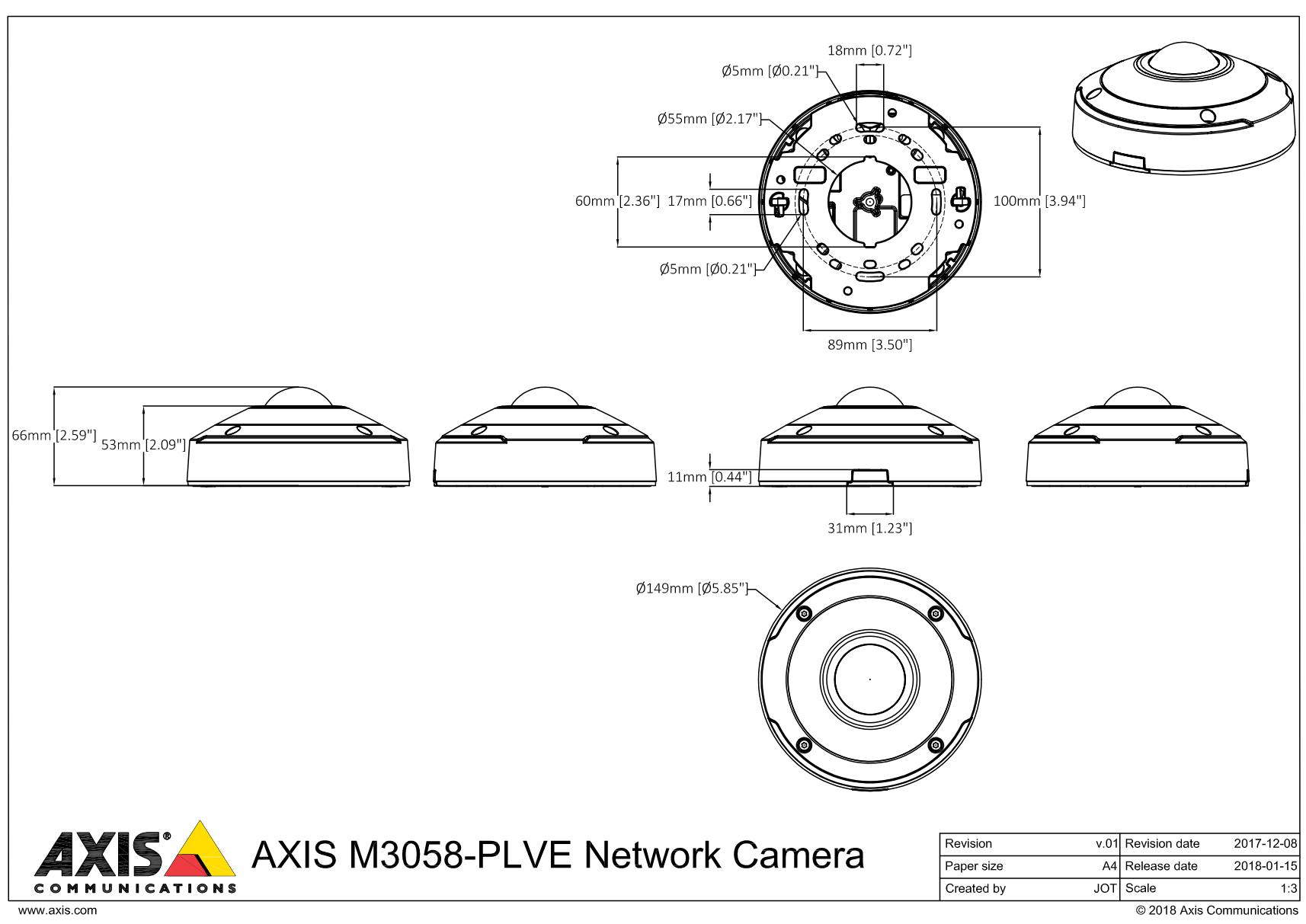 M3058-PLVE Dimensions