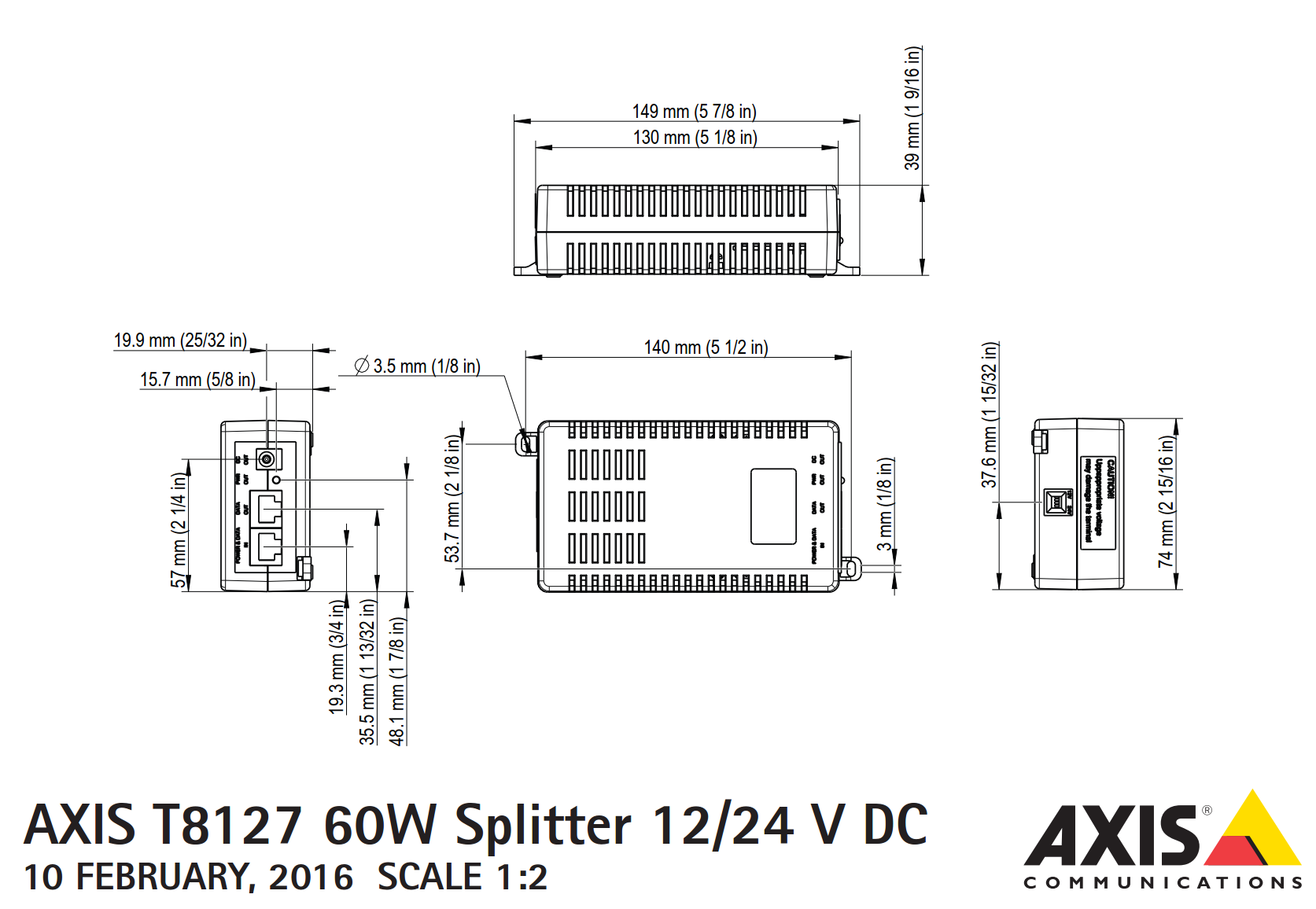 T8127 Dimensions