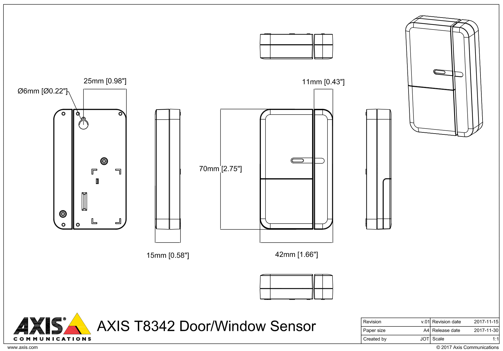 T8342 Dimensions