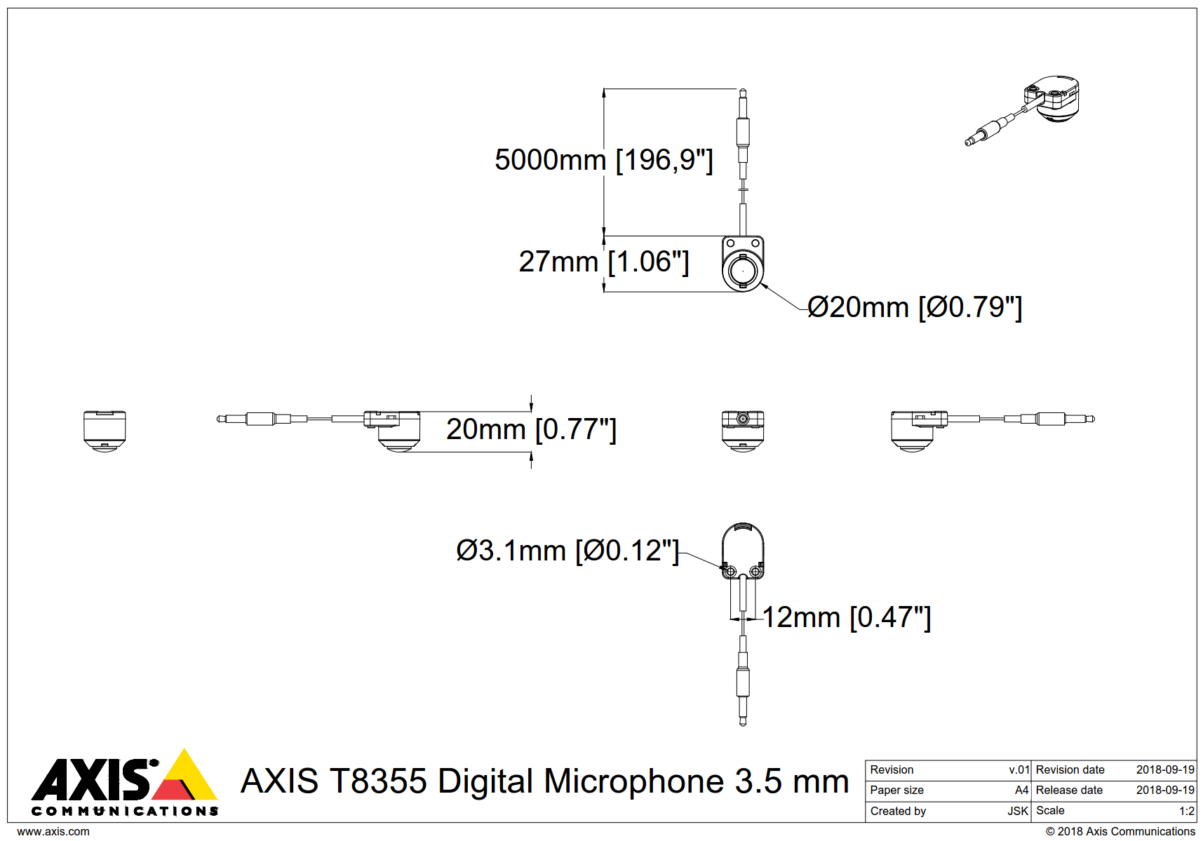 T8355 Dimensions