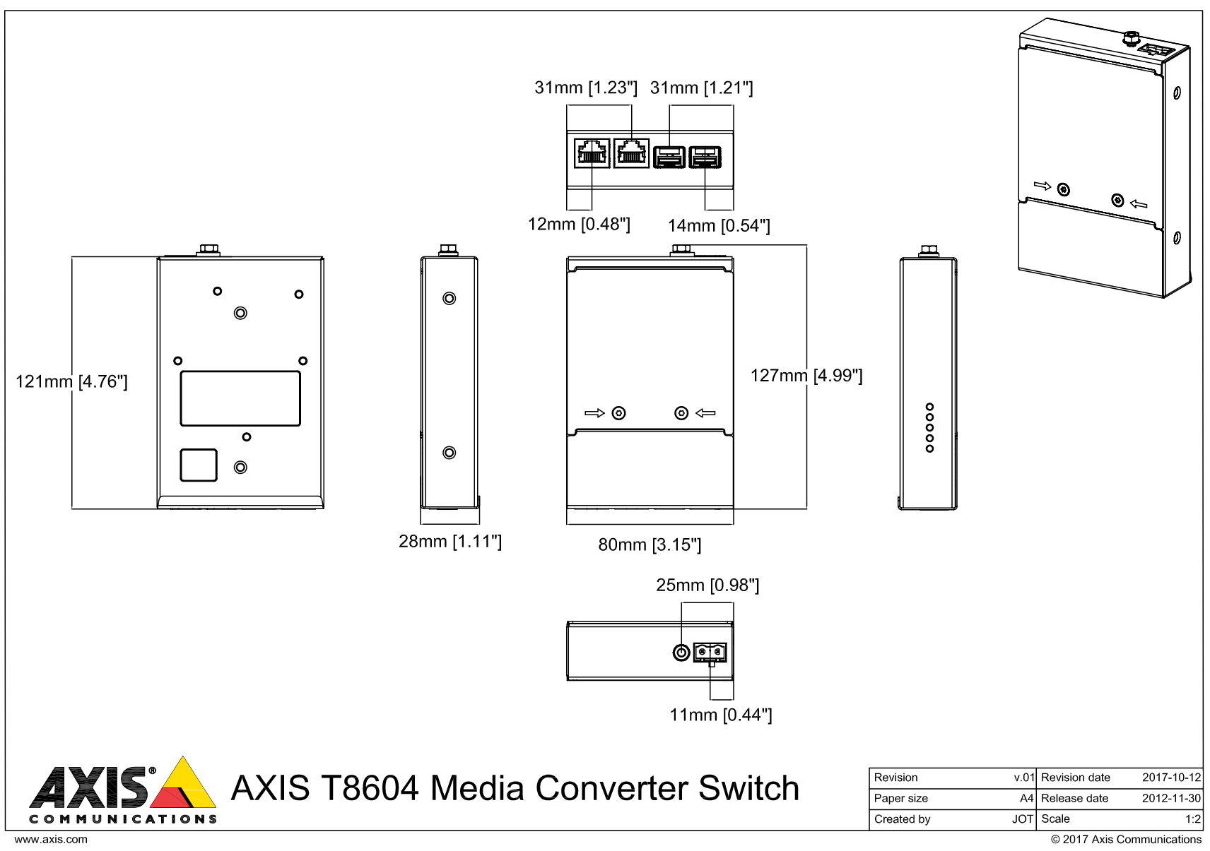 T8604 Dimensions