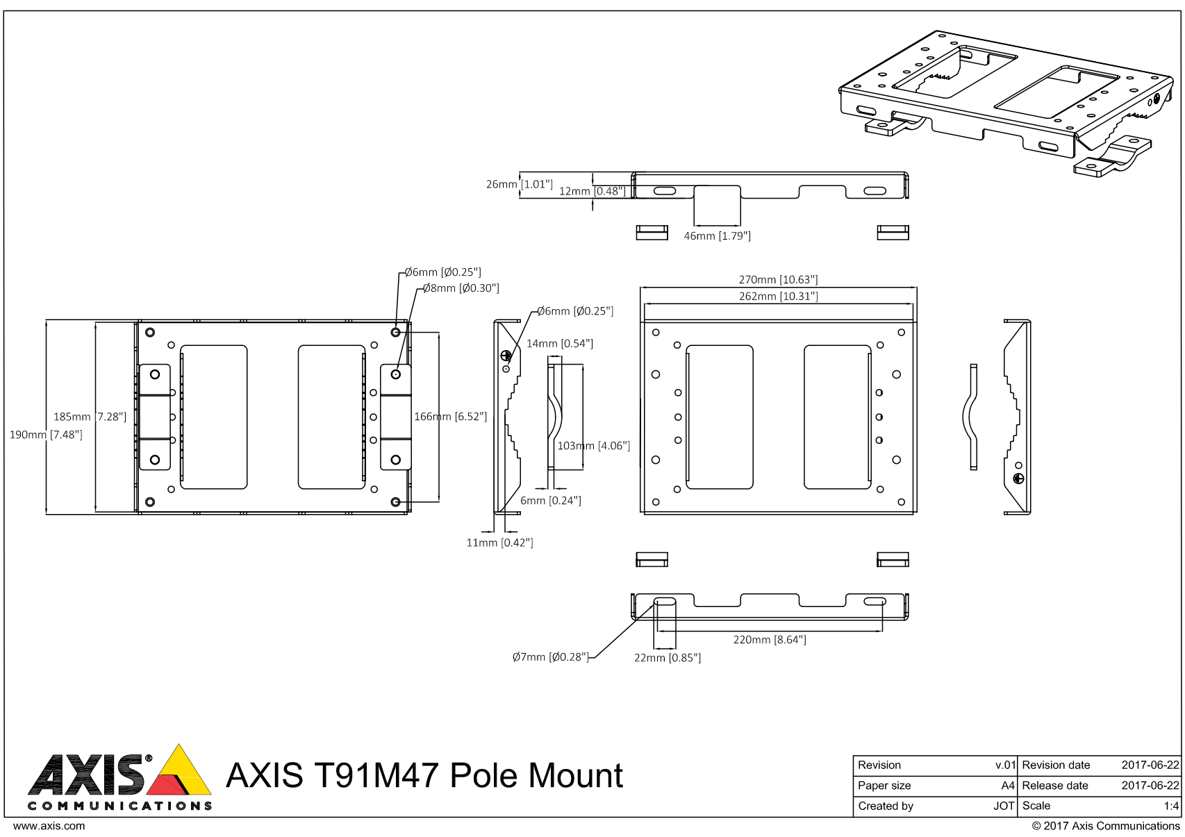 T91M47 Dimensions T91M47