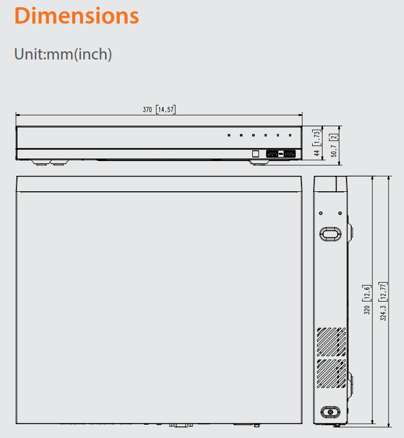 XRN-820S Dimensions