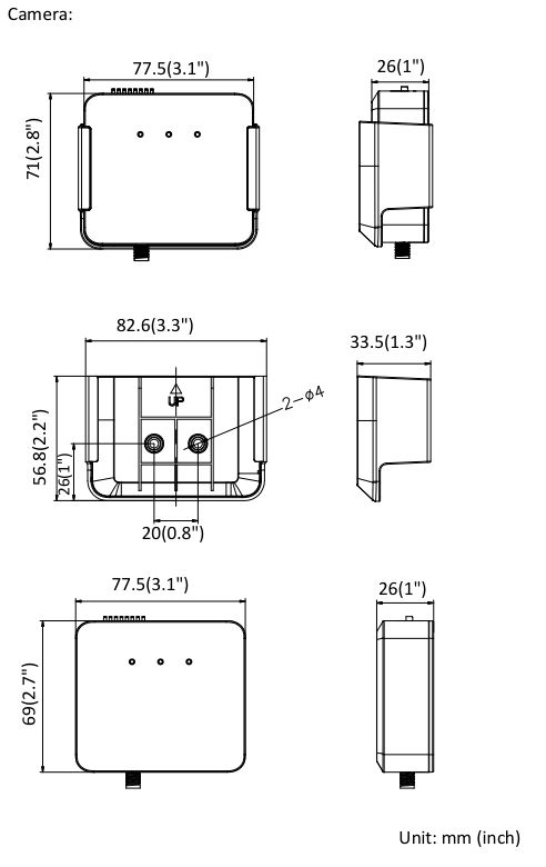 DS-2CD6425G0-I Dimensions