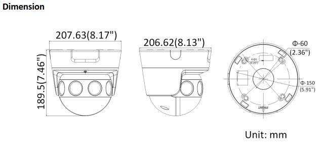DS-2CD6944G0-IHS Dimensions
