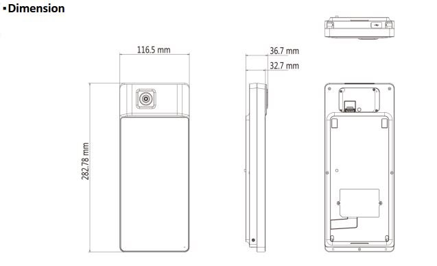 DS-K1T671TM-3XF Dimensions