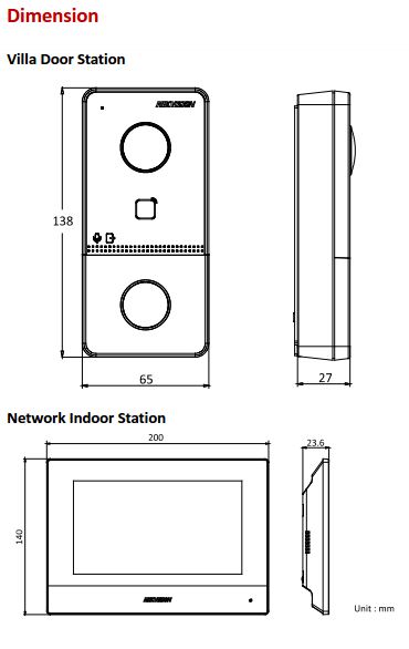 DS-KID603-P Dimensions
