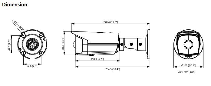DS-2CD2T45G0P-I Dimensions