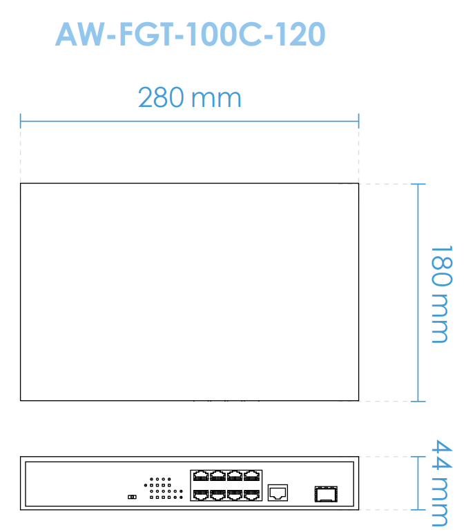 AW-FGT-100C-120 Dimensions